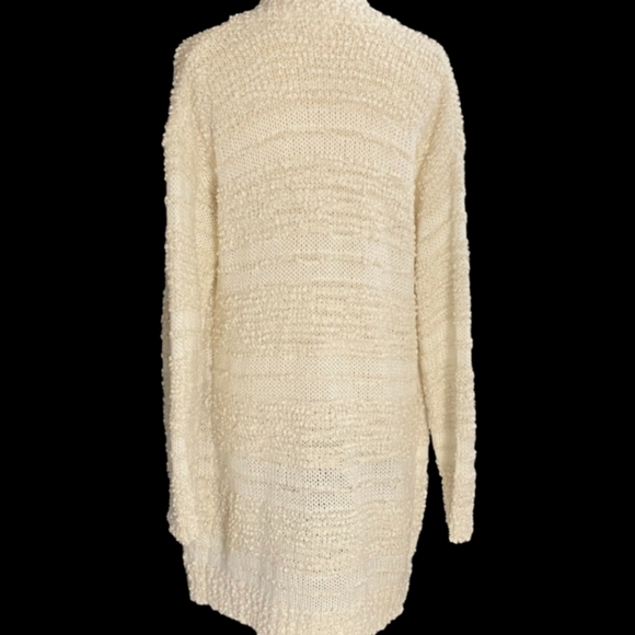 Mesh + Lace Cream Colored Knit Cardigan size Large - Picture 3 of 8